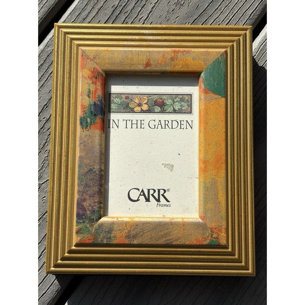 Vintage Carr Frame In the Garden‎ Gold and Rose color Cottage Cottagecore